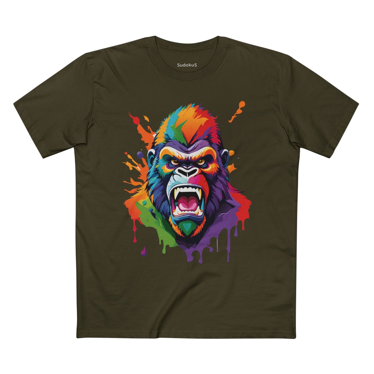 Gorilla Graphic Unisex 100 Cotton Staple Tee with Animal Design Artwork 8