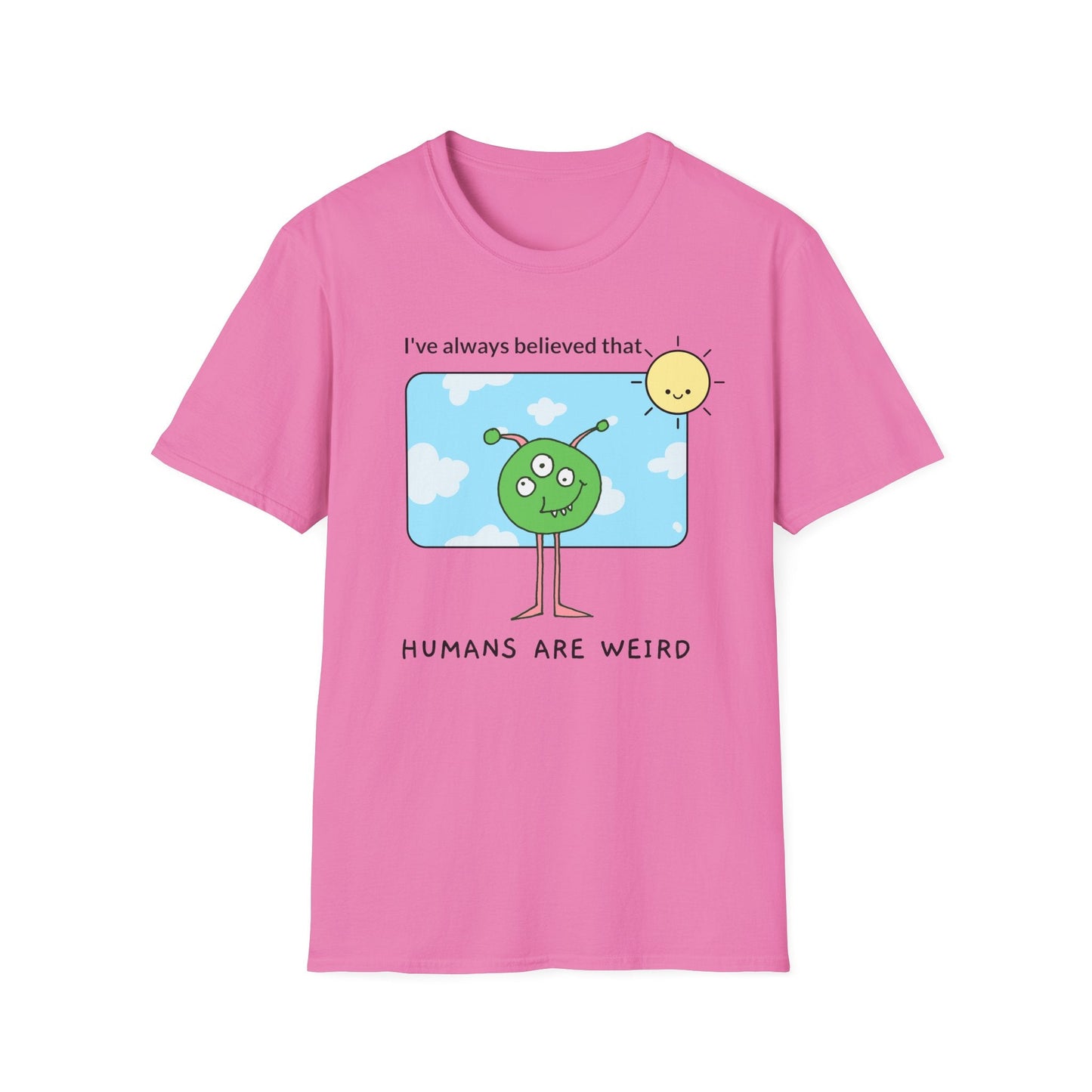 Alien Cartoon Humans Are Weird TShirt