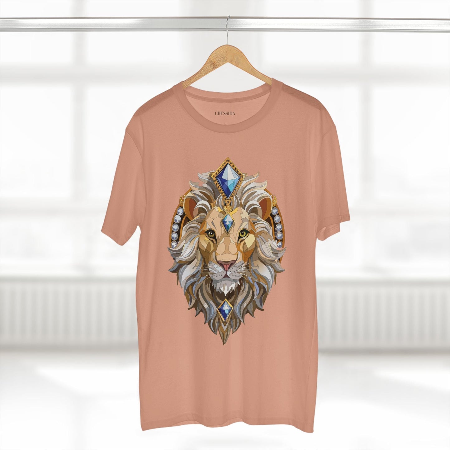 Lion Graphic Unisex 100 Cotton Tee With Unique Animal Golden Medallion Art Design 9