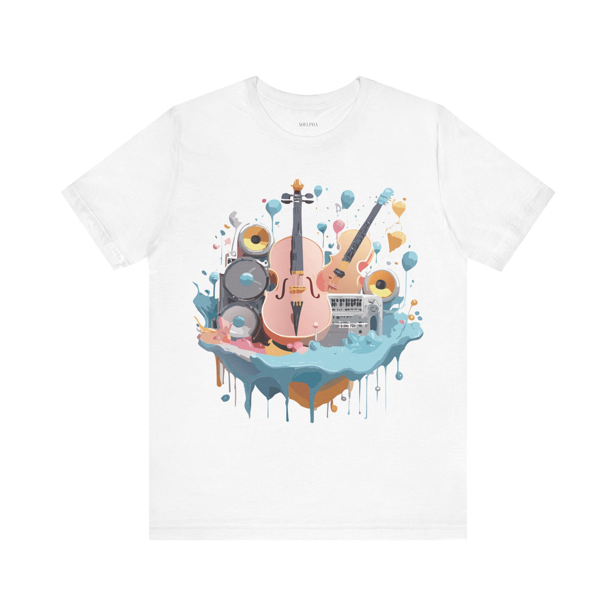Music Graphic Unisex Cotton Bella+Canvas Tee with Art Design n192