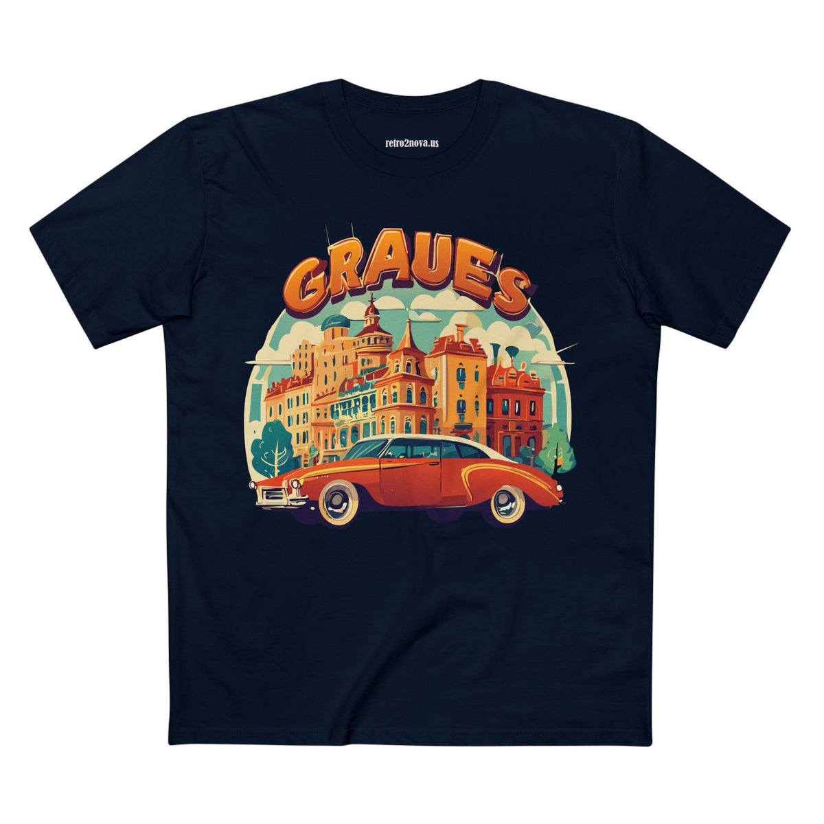 Retro Car Vintage Graphic Tee Staple Unisex 100 Cotton Tee Shirt - RC-25