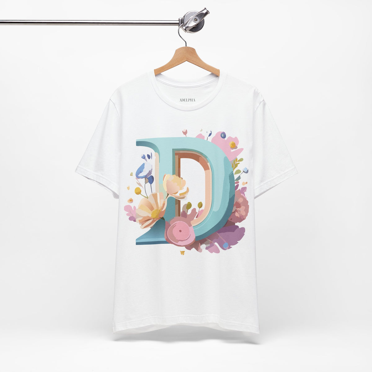 Letter D Graphic Unisex Cotton Bella+Canvas Tee with Art Letter Design