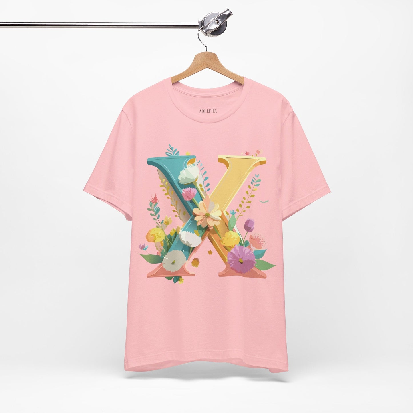 Letter X Shirt Unisex Graphic Tee Premium Vintage Inspired Adelpha Artwork Short Sleeve