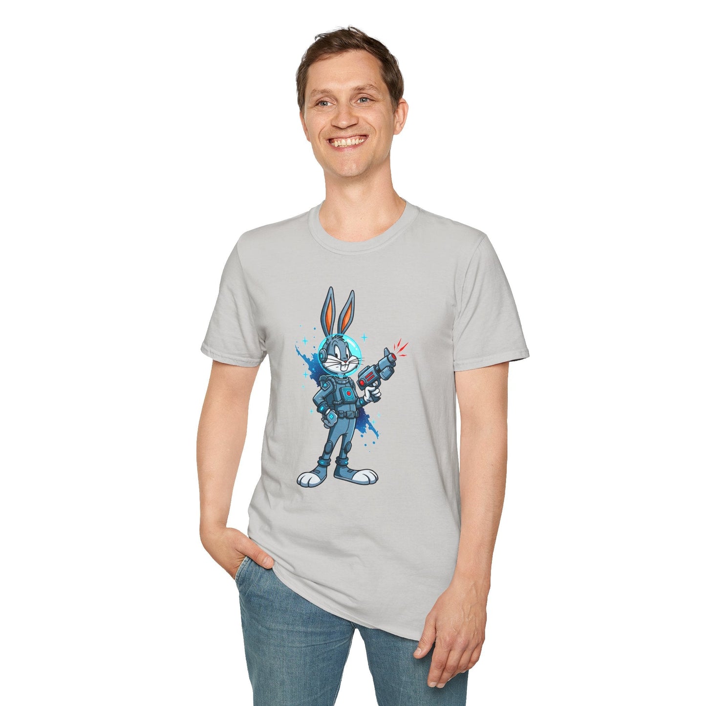 Bugs Bunny Shirt Unisex Gildan Softstyle 64000 Cartoon Tee 100 Percent Ring Spun Cotton