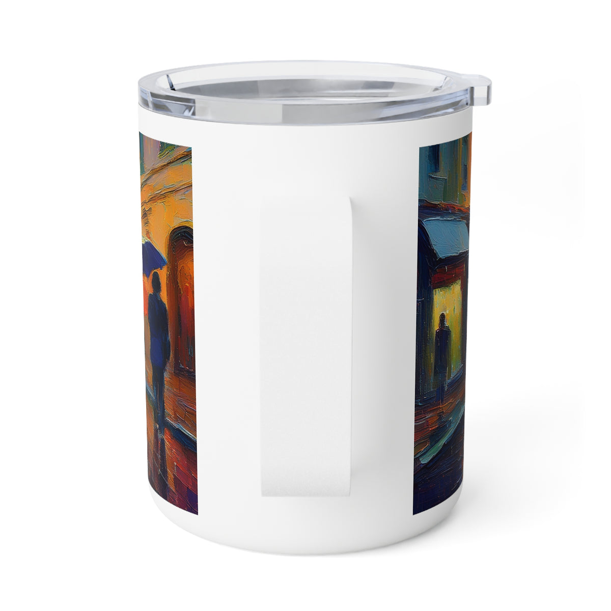 Art Design Insulated Coffee Mug with Clear Lid 10oz Insulated Coffee Mug 10oz