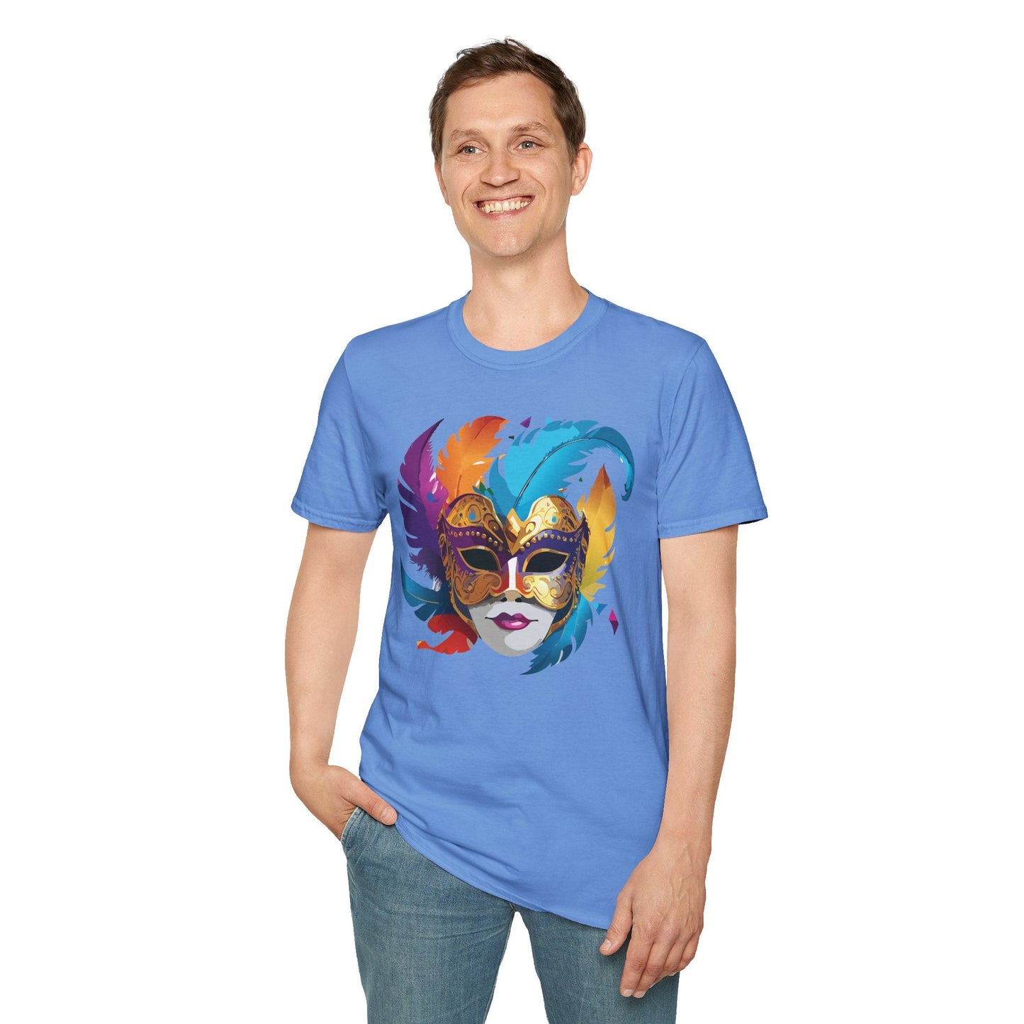 Mask Graphic Unisex Cotton Masquerade Design Artwork Tee 29