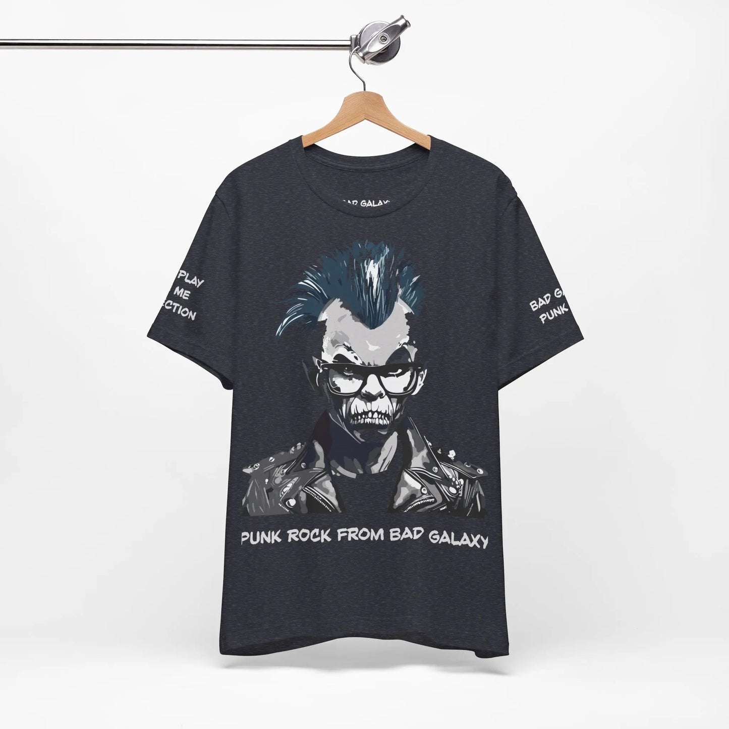 Punk Rock Tee Shirt From Bad Galaxy 100 Percent Cotton Eco Friendly Inks Made To Order USA Designed