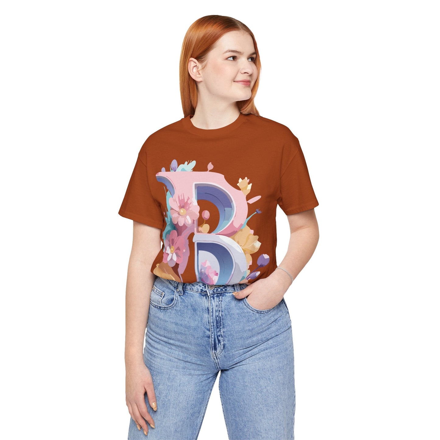 Letter B Shirt Graphic Tee Unisex Vintage Inspired Artwork Adelpha Art Design Short Sleeve
