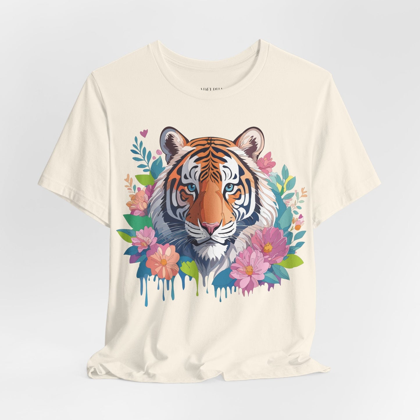 Tiger Graphic Tee Unisex Short Sleeve Shirt By Adelpha Art Design Vintage Inspired