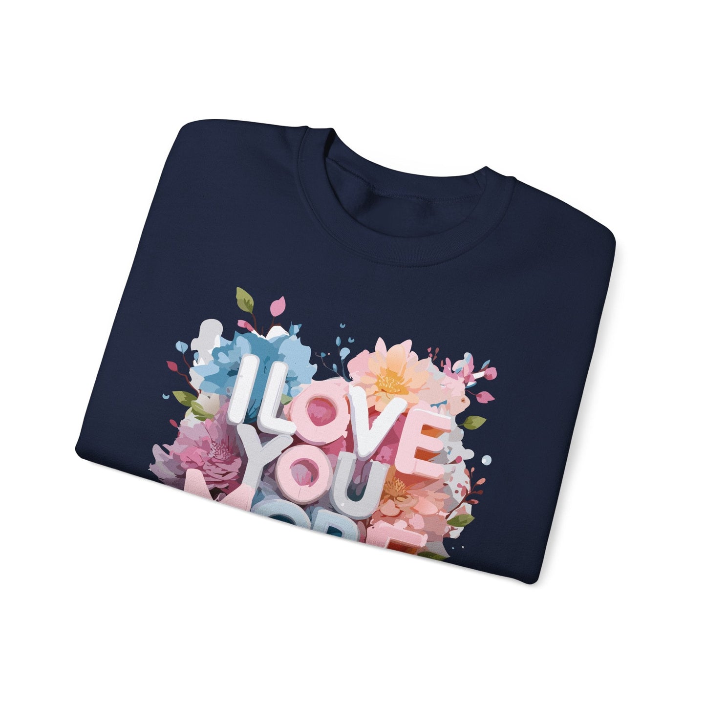 Floral Love Sweatshirt Unisex Heavy Blend Crewneck Valentines Day 50 50 Cotton Polyester Gildan 18000
