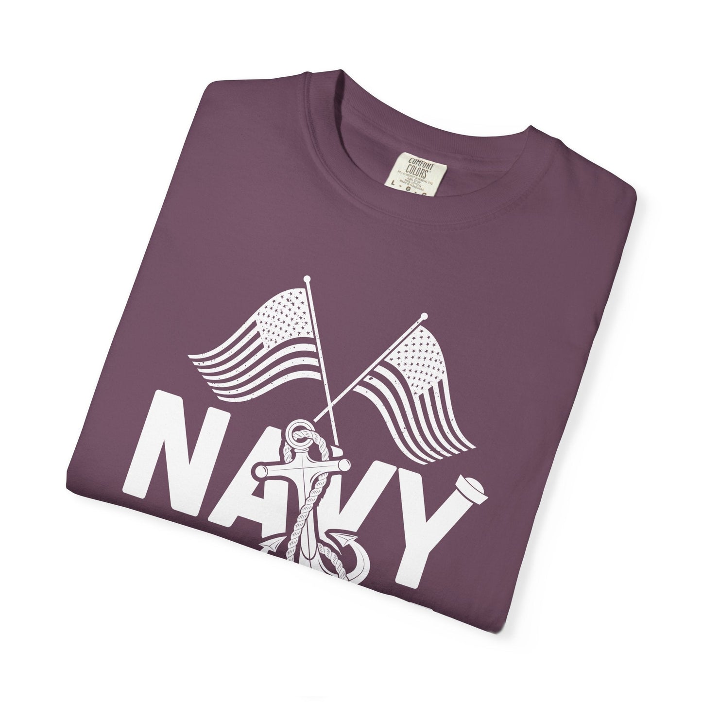 Navy Mom T-shirt Mother's Day Mama Tee Unisex Comfort Colors Garment-Dyed Cotton h20