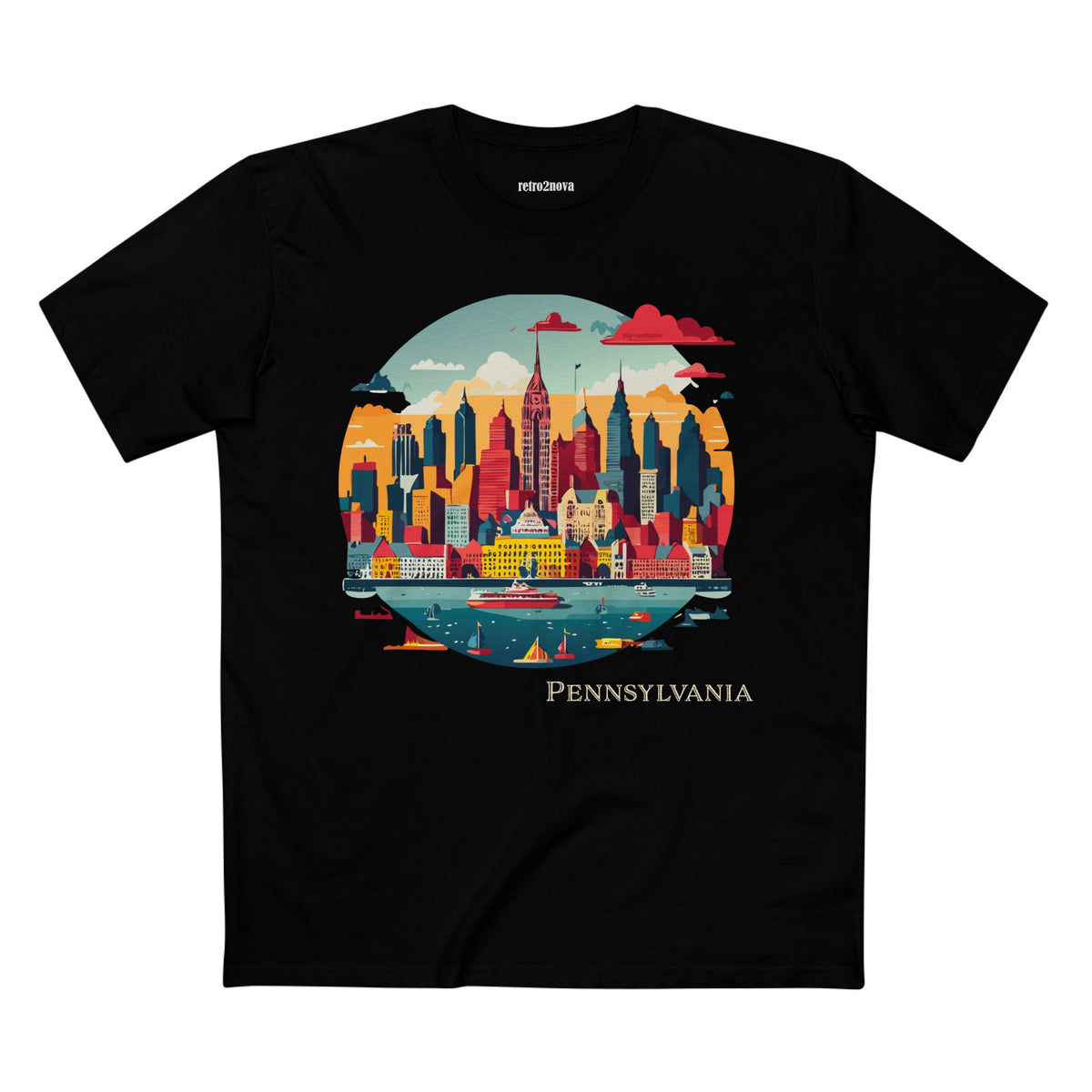 Pennsylvania skyline tee | Cityscape graphic t-shirt, state illustration