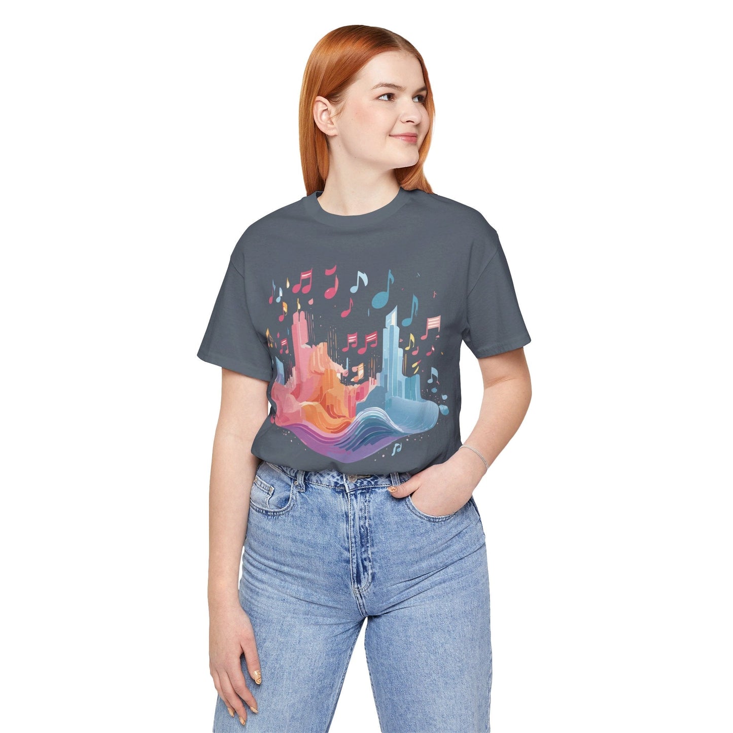 Music Graphic Unisex 100 Cotton Vintage Art with Musical Elements Tee 23
