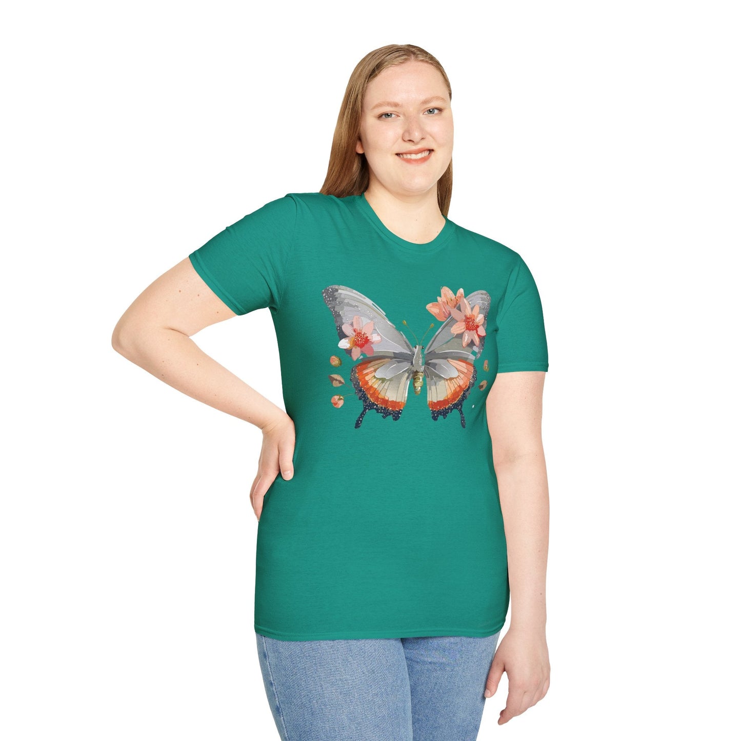 Monarch Butterfly T Shirt Unisex Softstyle Gildan 64000 100 Percent Ring Spun Cotton Tee