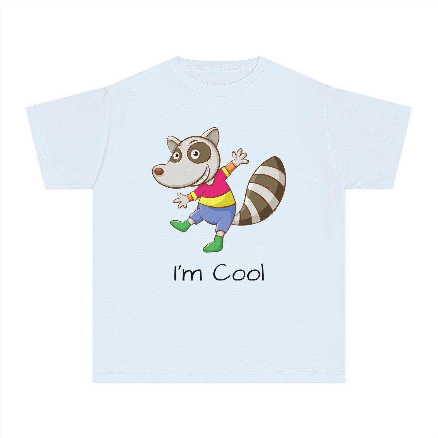 Youth Tee Shirt with Cool Raccoon