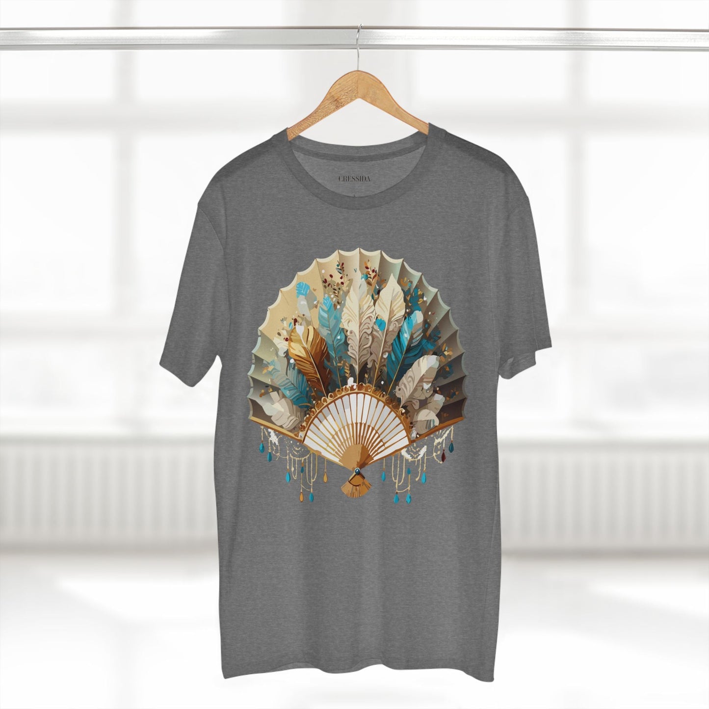 Antique Fan Graphic Design T-Shirt Unisex 100 Cotton Floral Carnival Artwork Tee 9