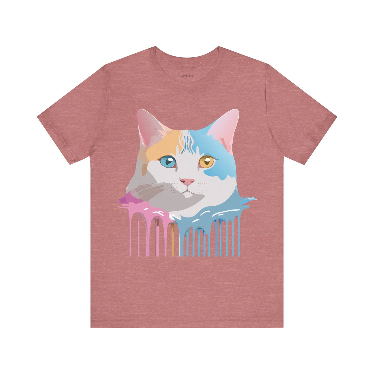 Cat Graphic Unisex Cotton Bella+Canvas Tee with Art Animal Design e109