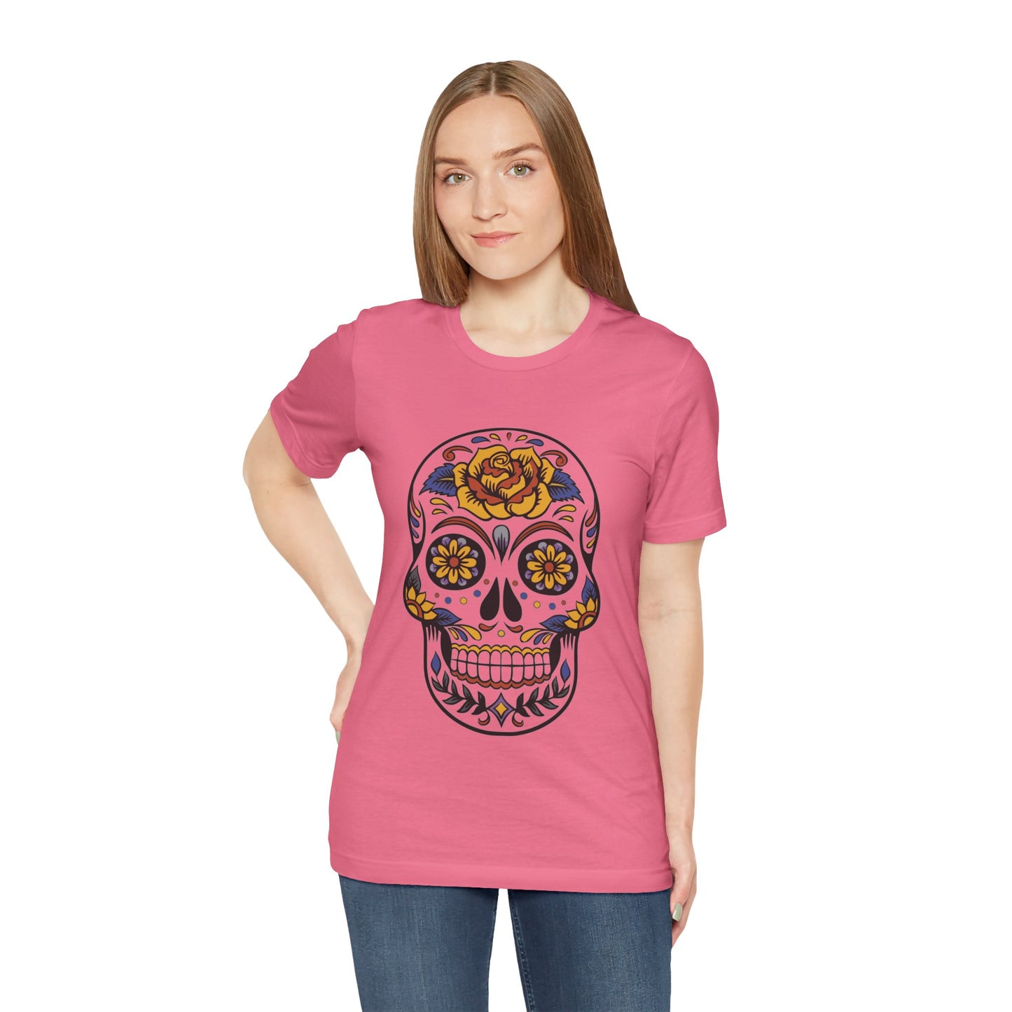 Unisex Cotton Tee Shirt with Skull