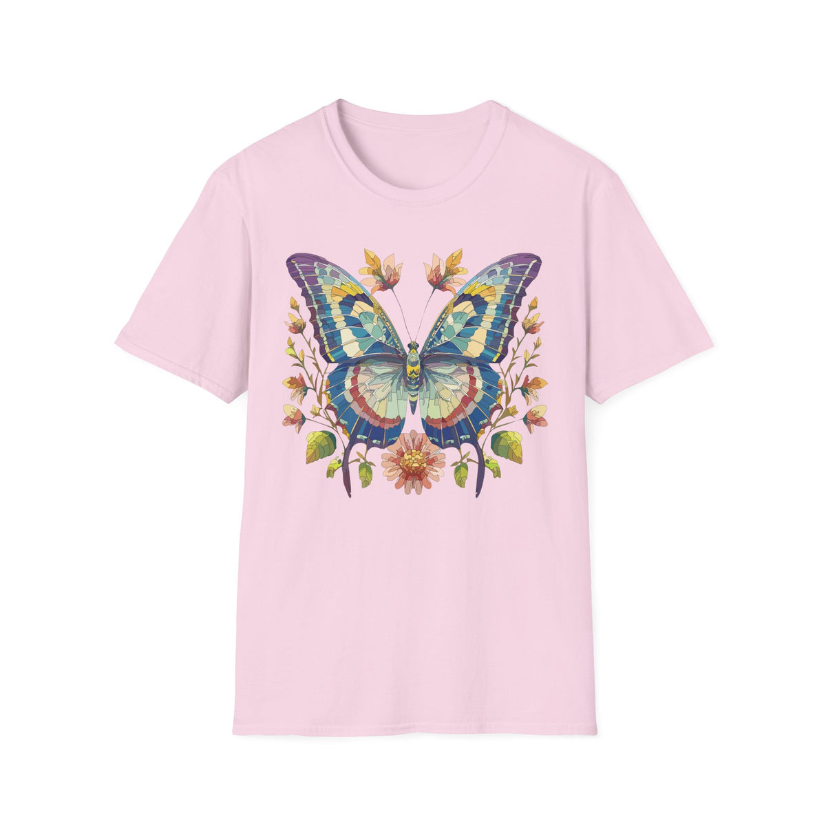 Colorful Watercolor Butterfly T-Shirt | Floral Wings Boho Nature Graphic Tee Unisex 100 Cotton Gildan T-Shirt