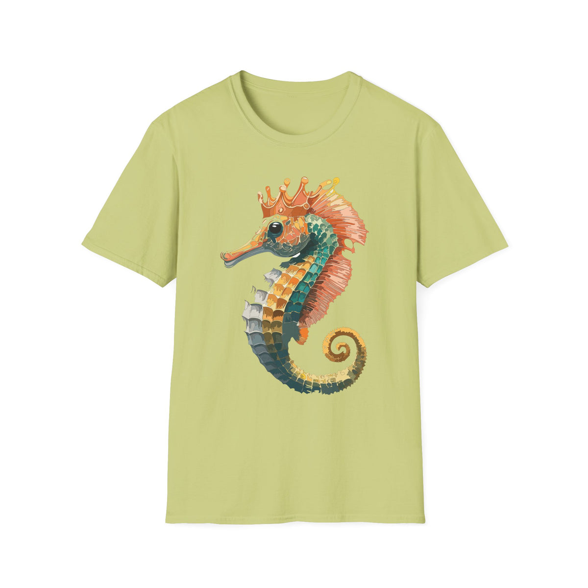 Watercolor Seahorse Crown T-Shirt | Colorful Ocean Art