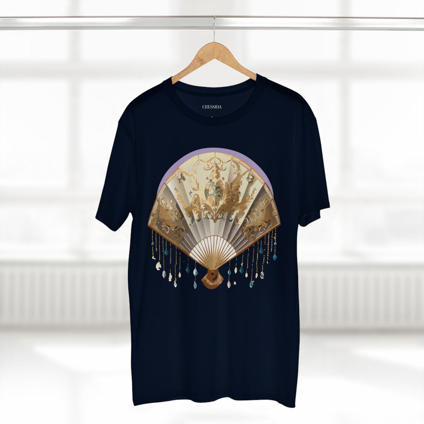 Antique Fan Graphic Design T-Shirt Unisex 100 Cotton Floral Carnival Artwork Tee 27