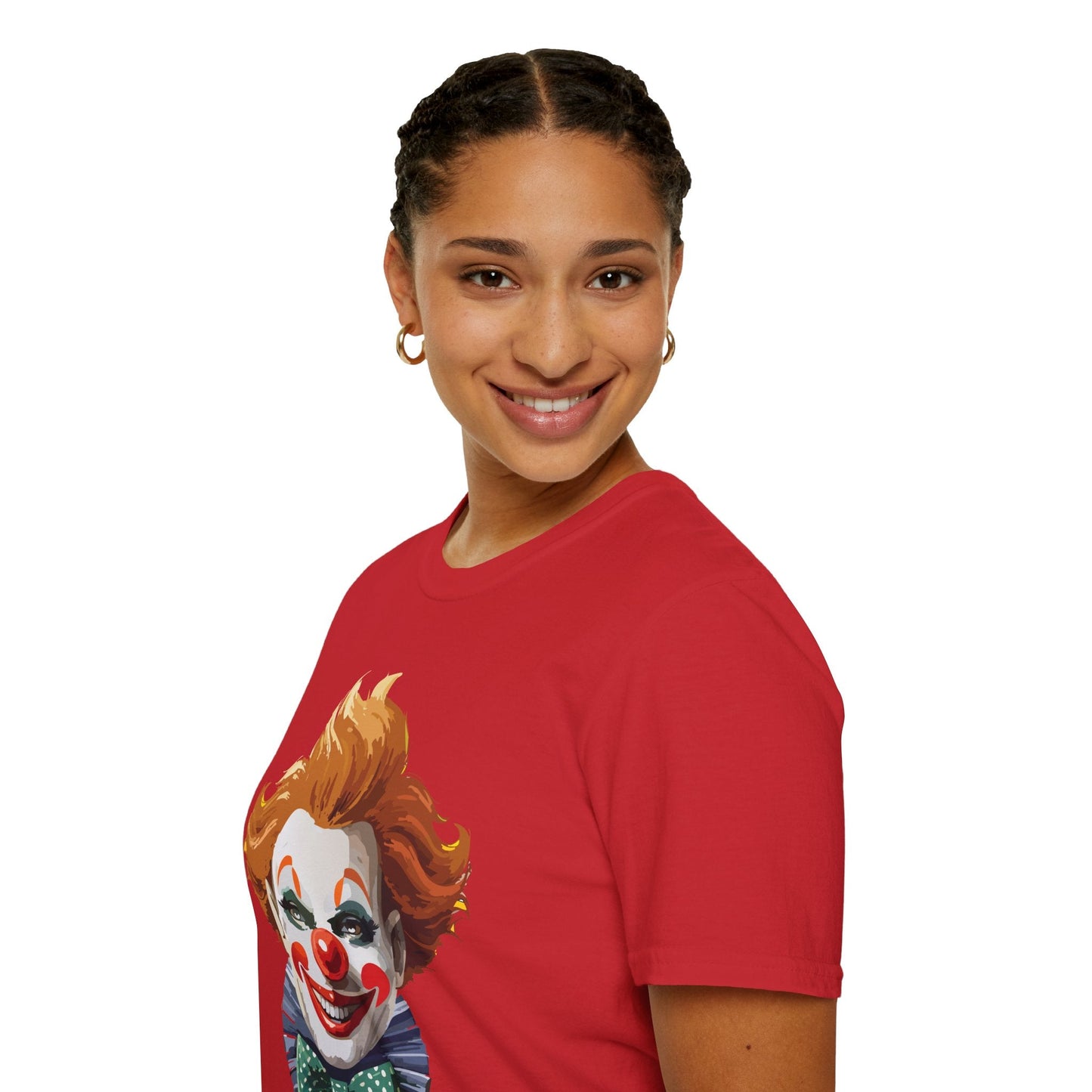 Clown Theme T Shirt Funny Man Circus Scary Man Unisex Gildan Softstyle Graphic Tee Everyday Wear