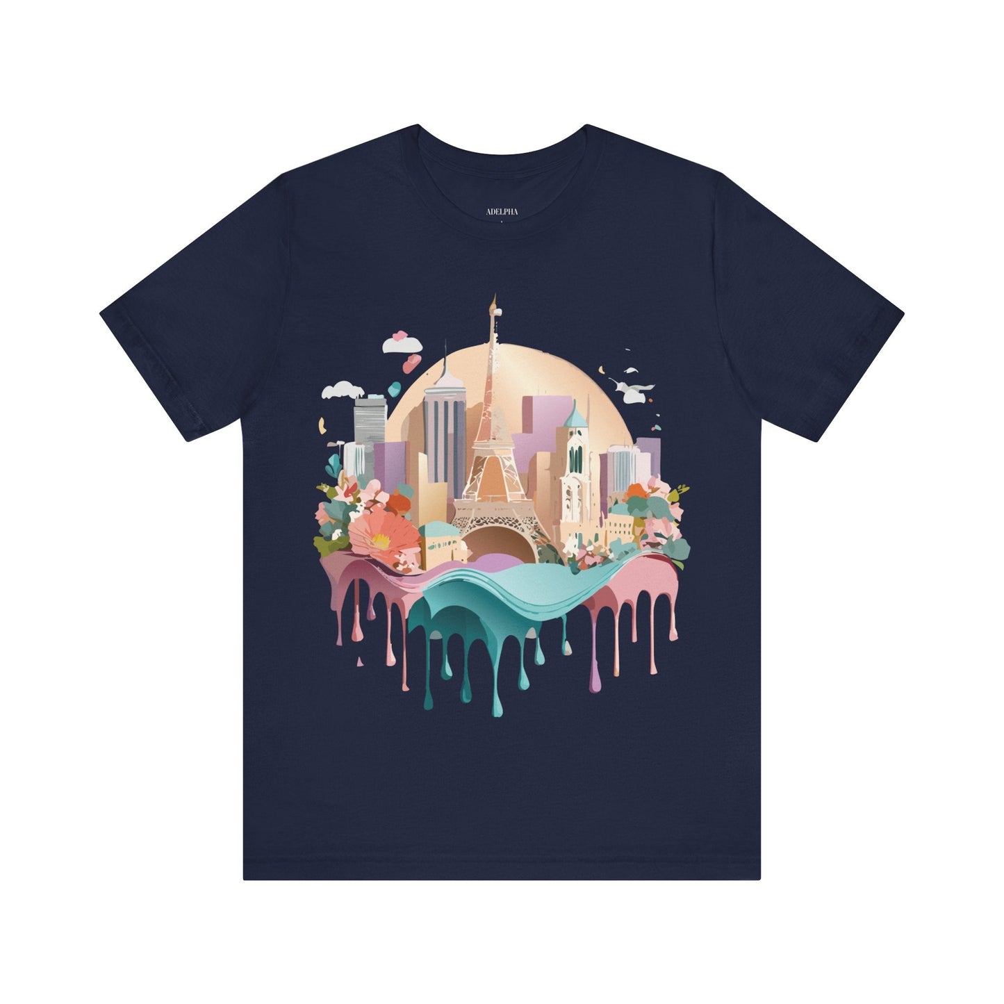 Adelpha Paris Graphic Tee Unisex Short Sleeve Shirt With Vintage Art Design Apparel