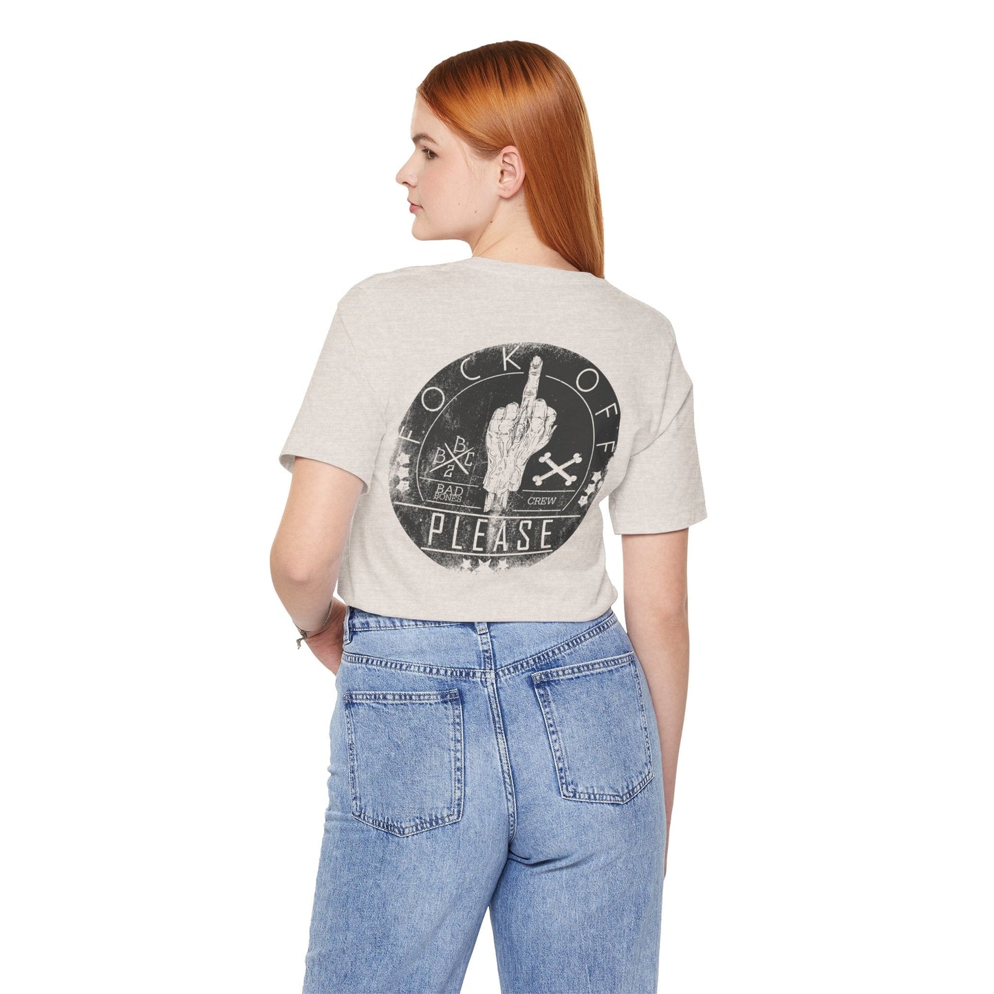 Middle Finger Skull Graphic Design Unisex Cotton T-Shirt A-11