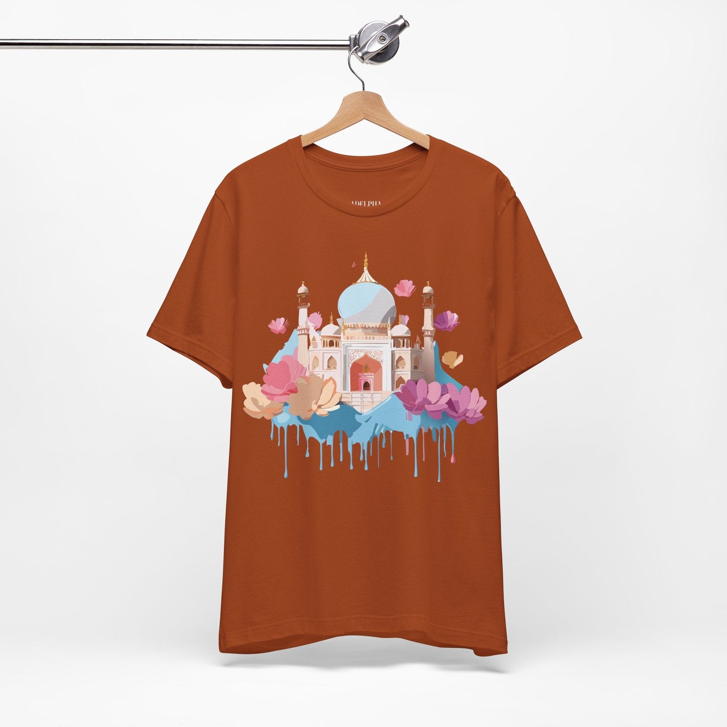 Unisex Taj Mahal Graphic Tee Tourist Shirt With Vintage Adelpha Artwork For Travel Lovers