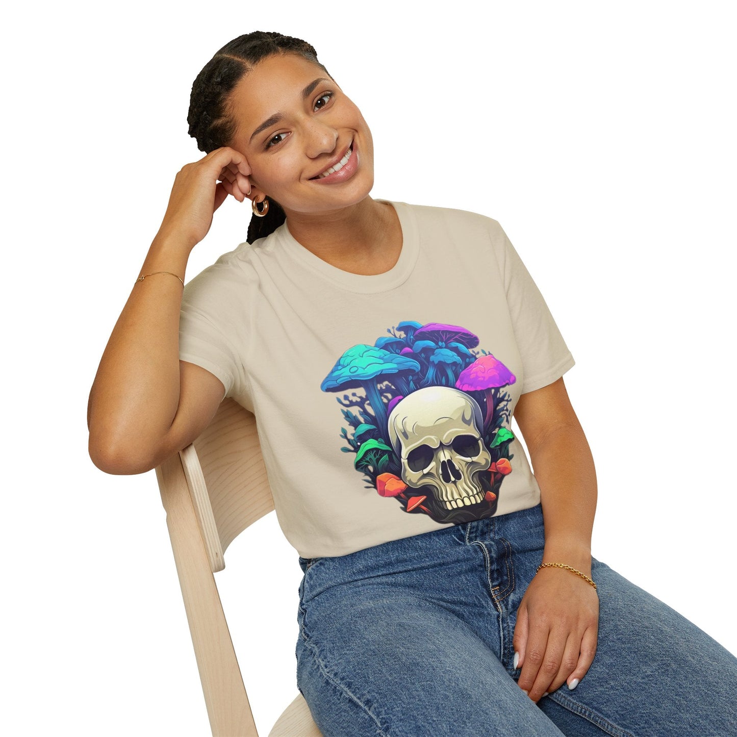 Skull Graphic Unisex Cotton T-shirt with Skeleton Artwork Design 3