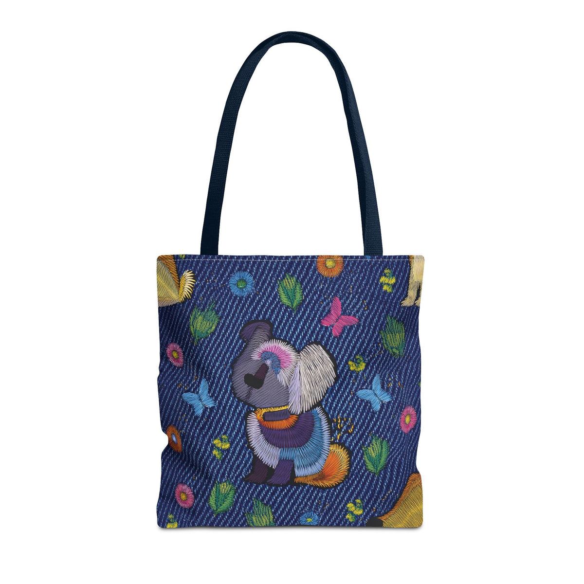 Denim Fabric Imitation Print Unisex Canvas Bag Poly Spun 3 Sizes Tote Bag 191-3