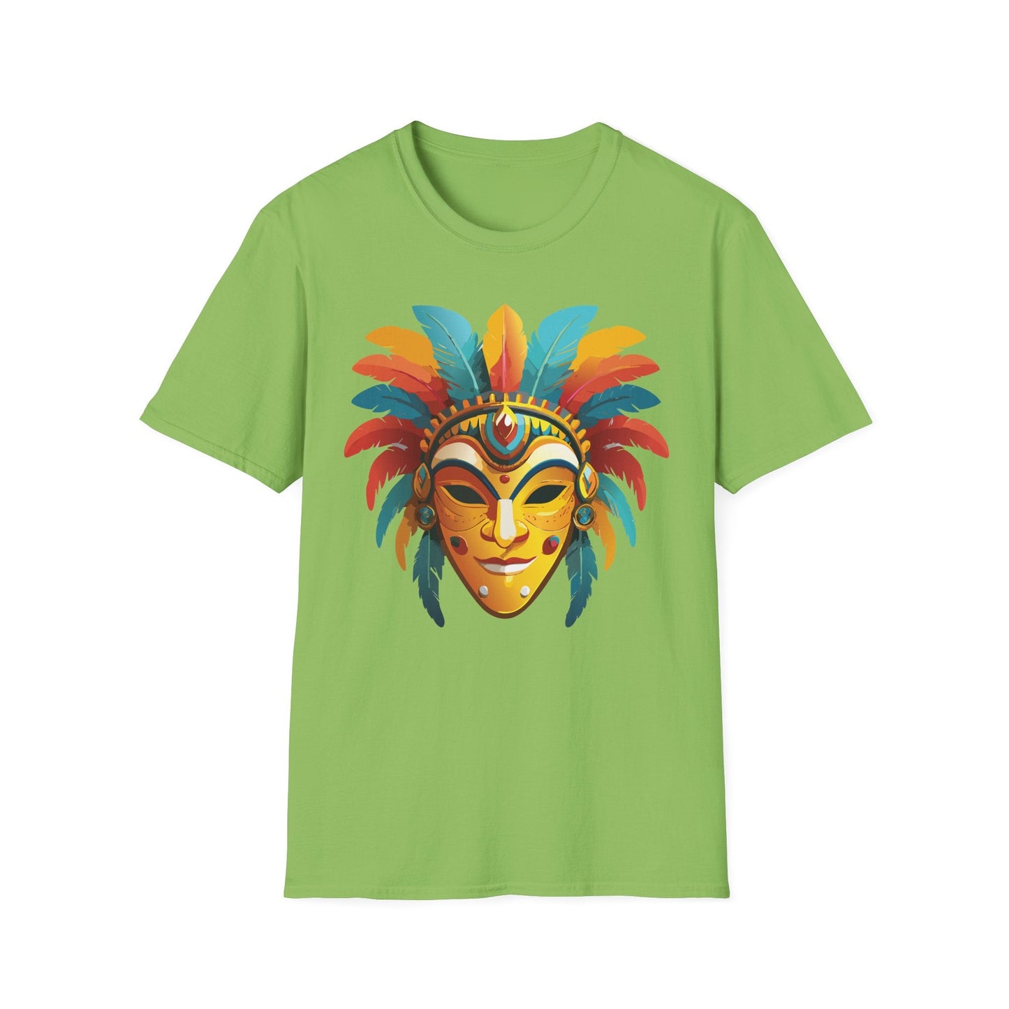 Mask Tee Shirt Unisex Masquerade Design Gildan Softstyle 100 Percent Cotton Tee for Everyday Comfort