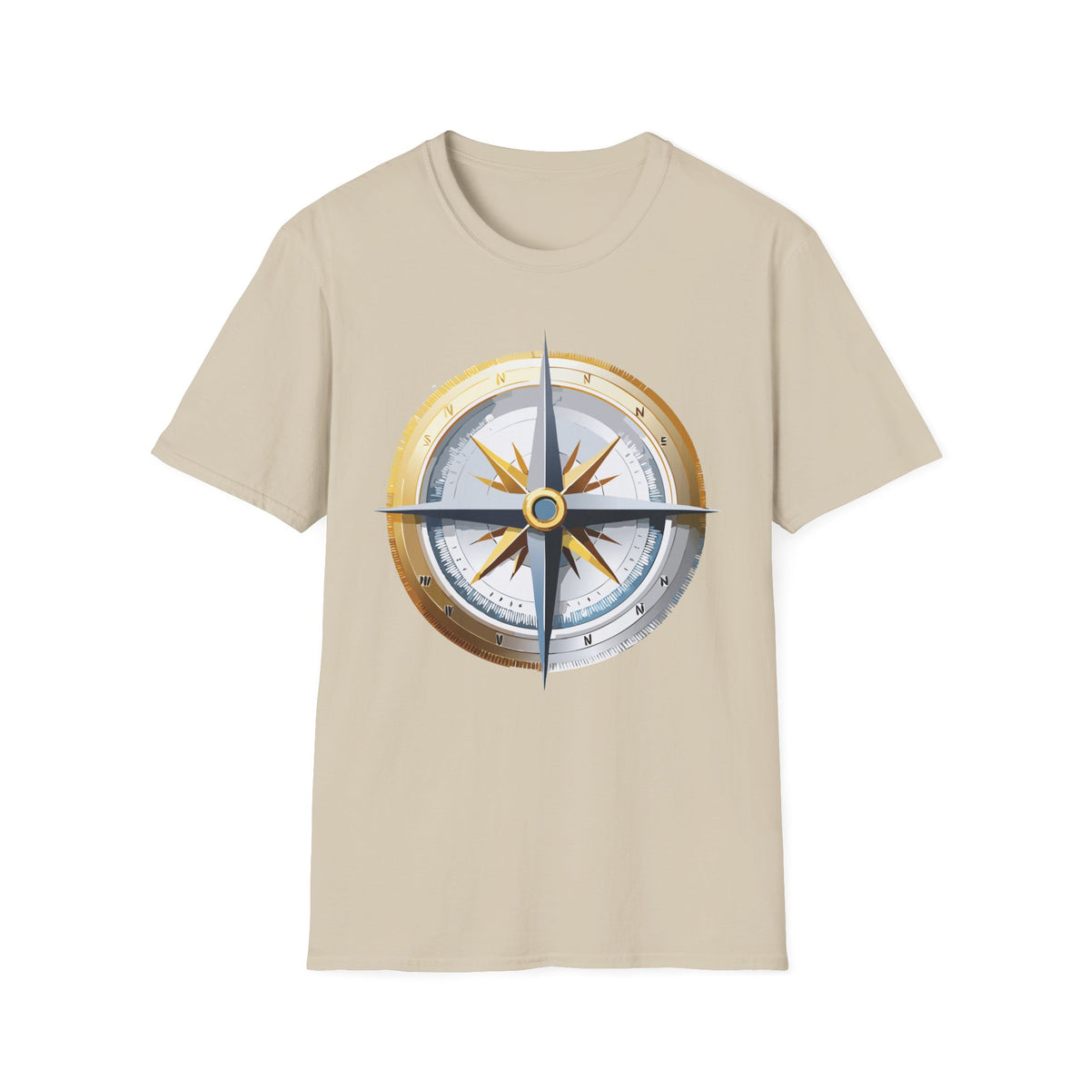 Nautical Compass T-Shirt | Vintage Compass Tee, Explorer Graphic Design Unisex 100 Cotton Gildan T-Shirt