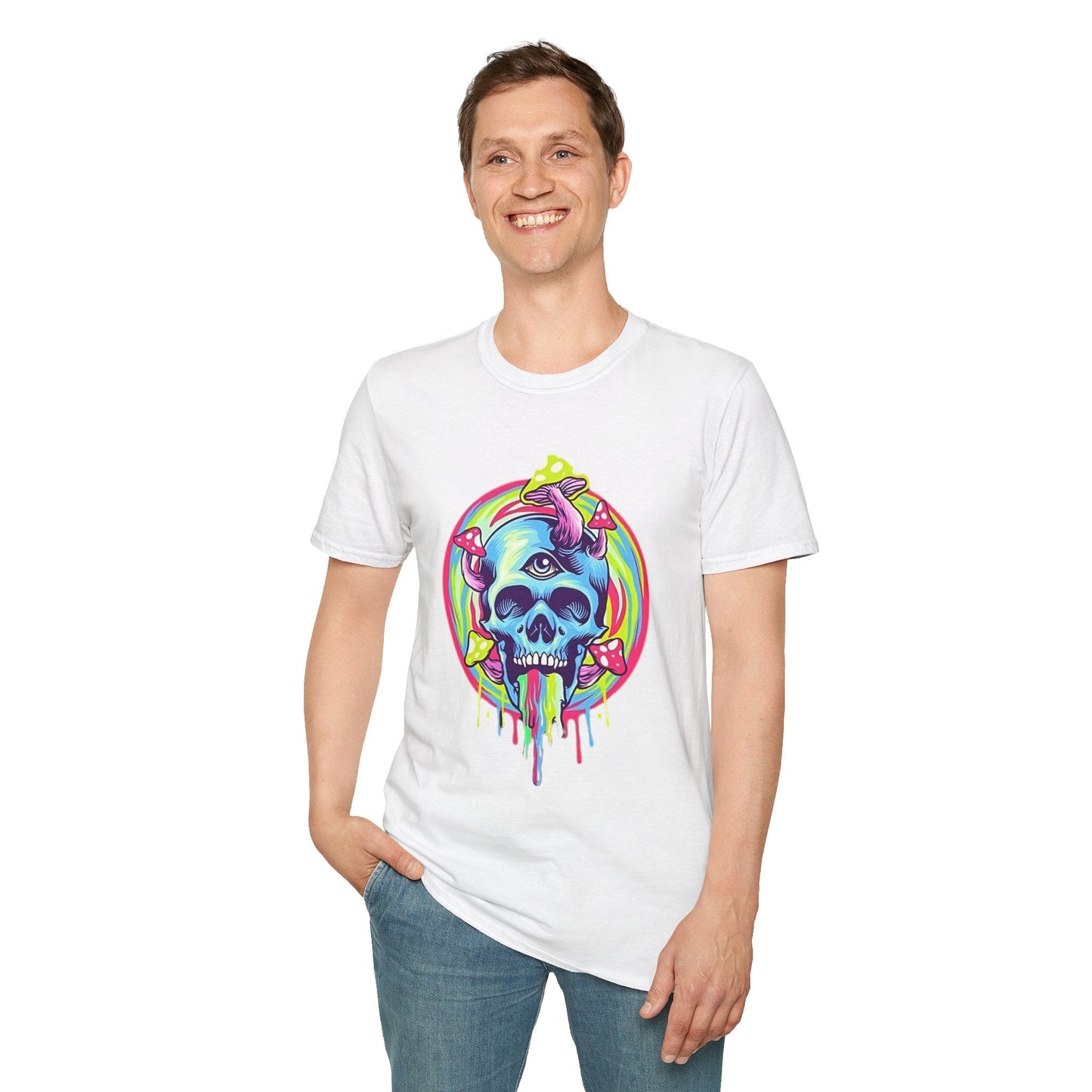 Skull Graphic Unisex Cotton T-shirt with Skeleton Artwork Design 18
