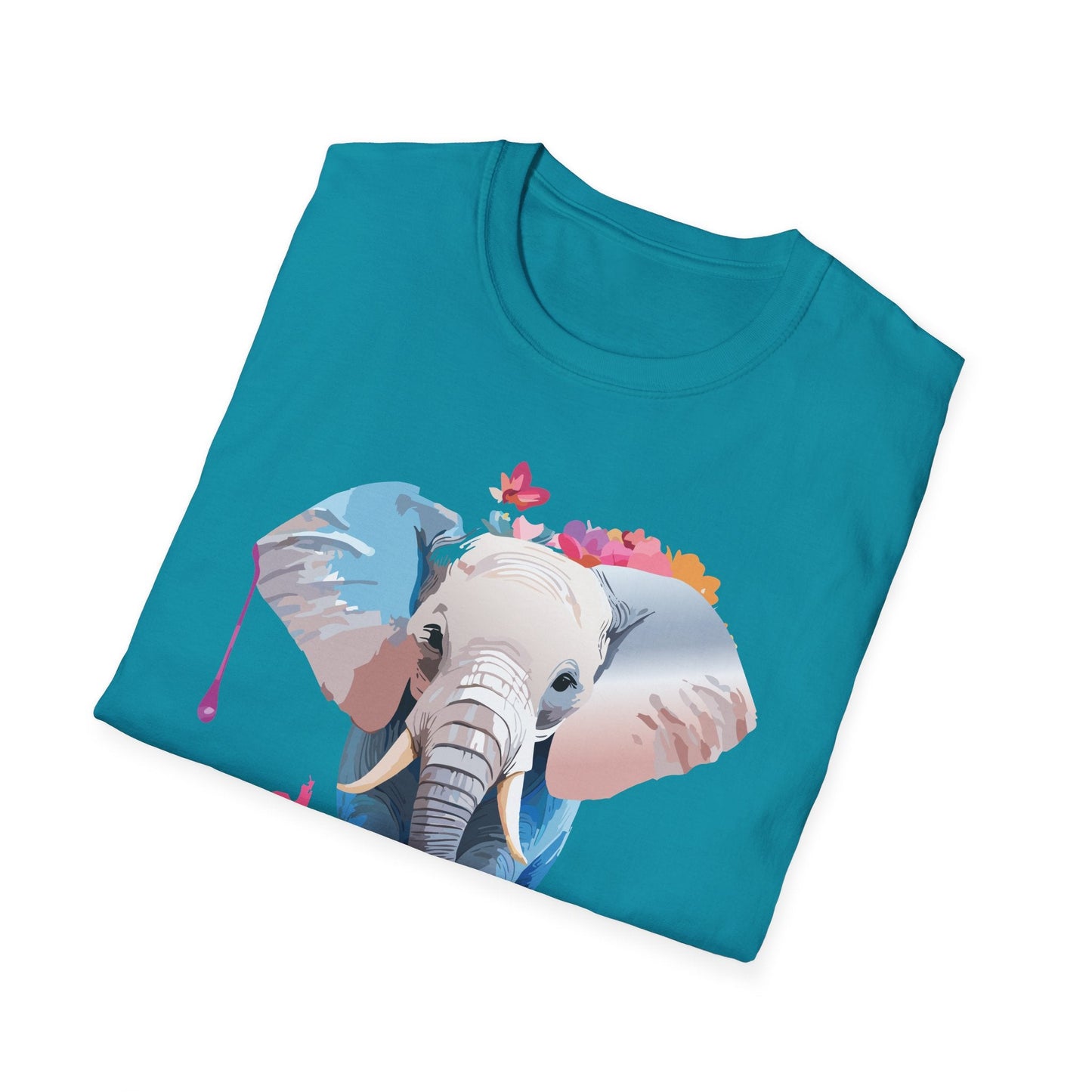 Elephant T Shirt Unisex Softstyle 64000 Graphic Elephant Illustration Animal Tee For Everyday Wear