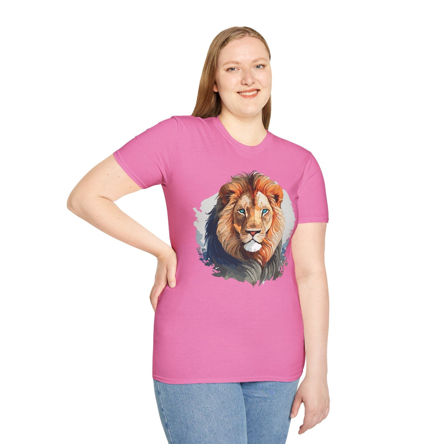 Lion Shirt Unisex Animal Tee Gildan Softstyle 64000 100 Percent Ring Spun Cotton