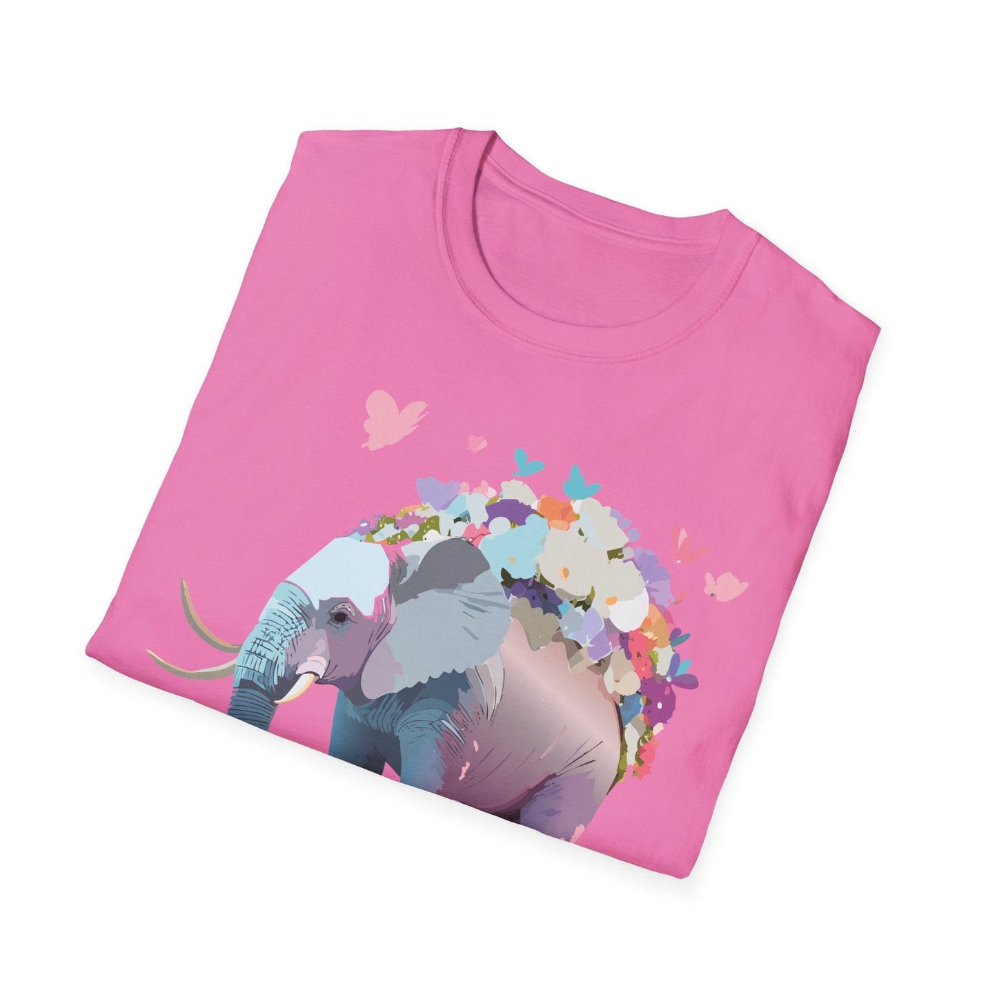Elephant Graphic T Shirt Unisex Cotton Softstyle Tee Gildan 64000 Elephant Design For Animal Lovers