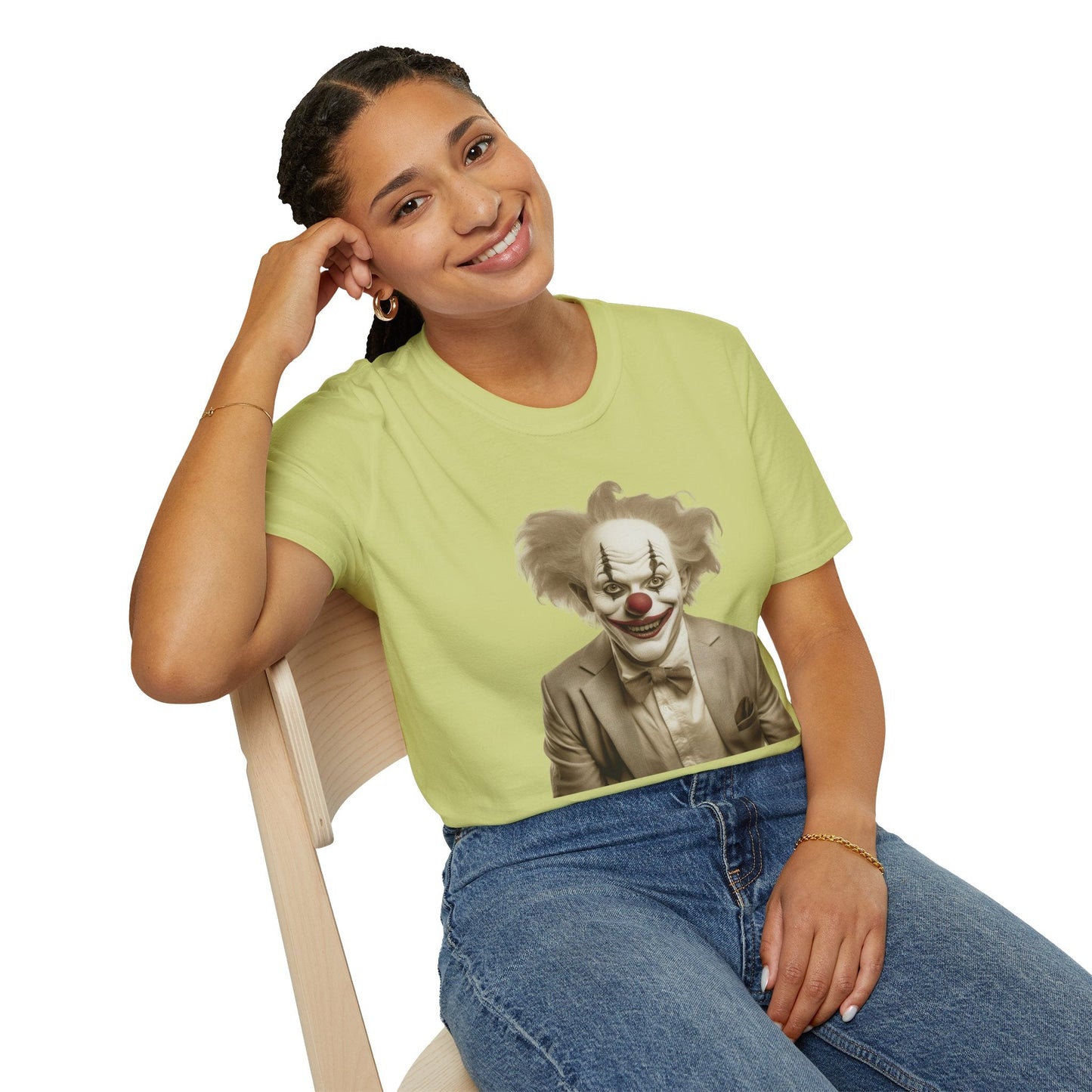 Unisex Clown Shirt Funny Man Circus Tee Softstyle 64000 Cotton Gildan Tee Lightweight Breathable
