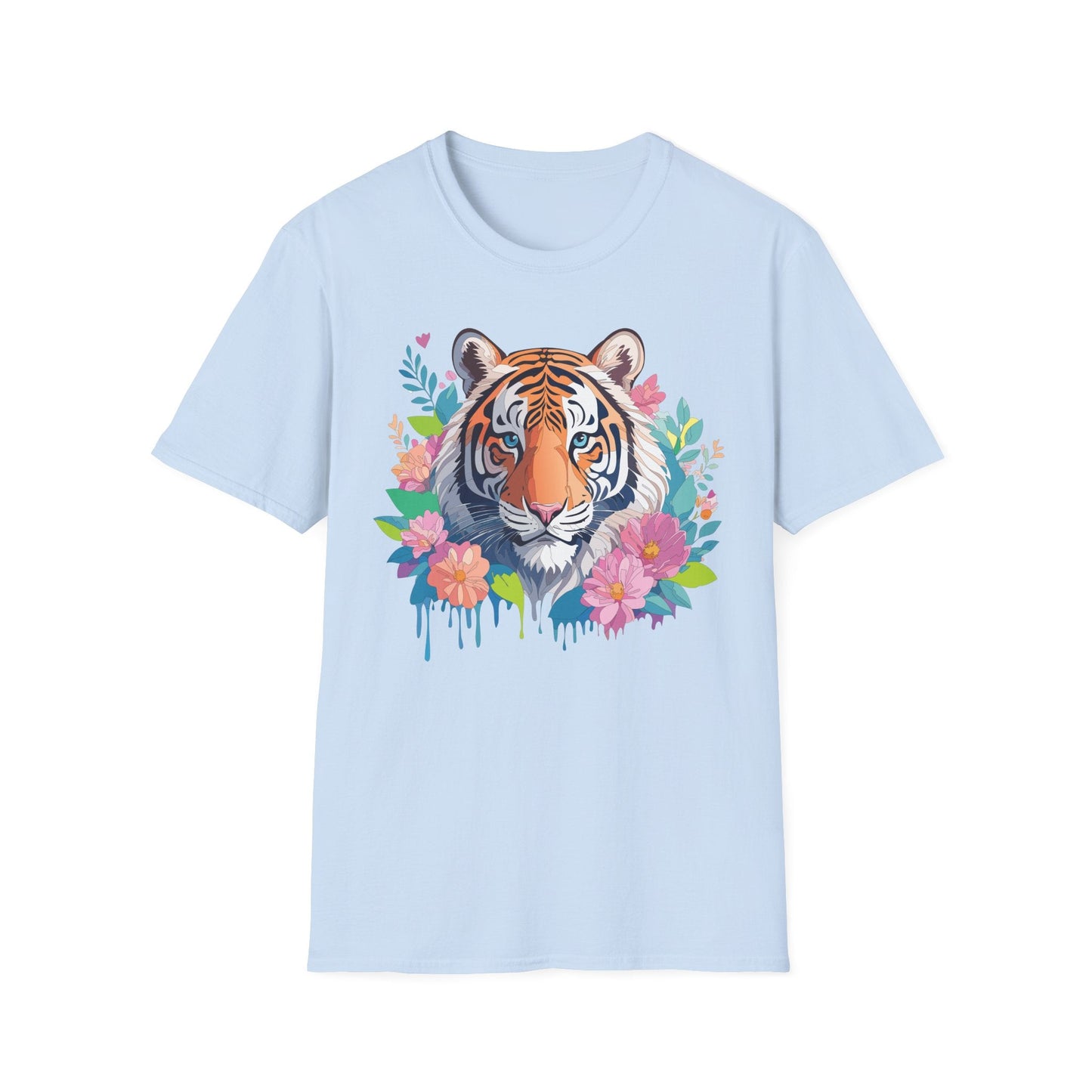 Tiger Themed Unisex Cotton Short Sleeve T Shirt Animal Print Tee