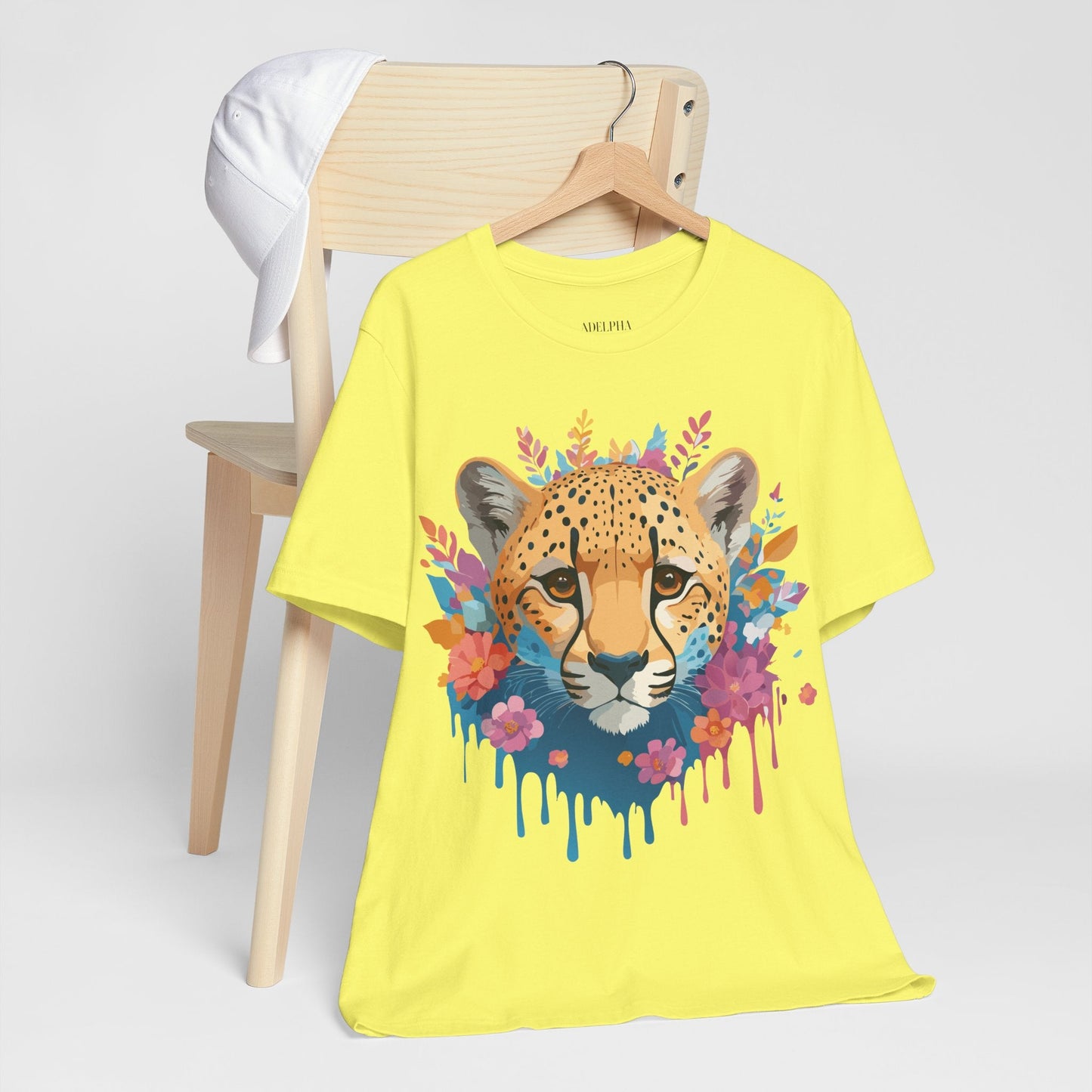 Adelpha Cheetah Graphic Tee Unisex Vintage Inspired Artwork Short Sleeve Jersey