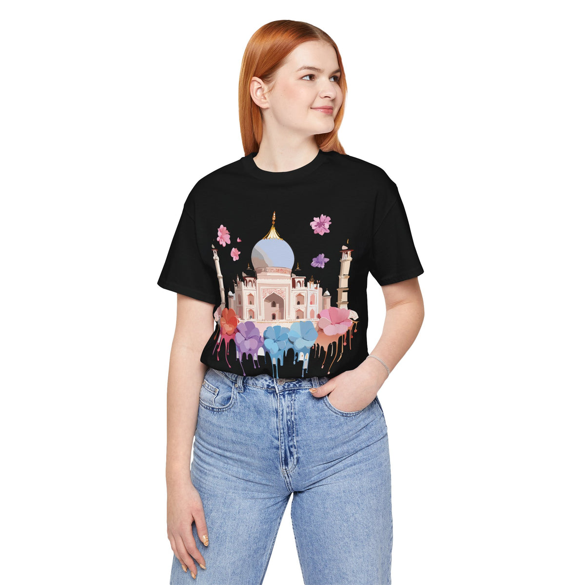 Unisex Cotton Bella+Canvas Tee with Taj Mahal