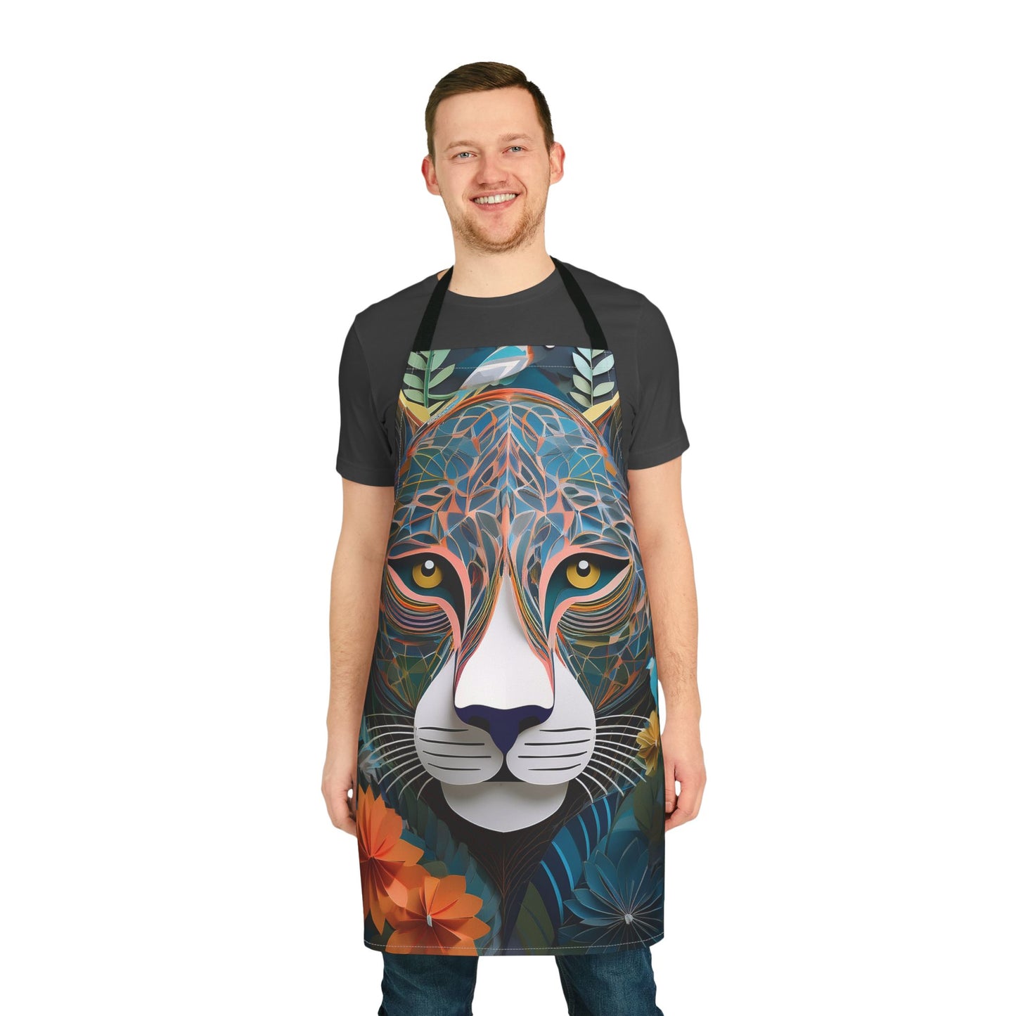 Leopard 100% Polyester Stain-resistant 31.5 x 25.6 | Art Print Canvas Apron 2