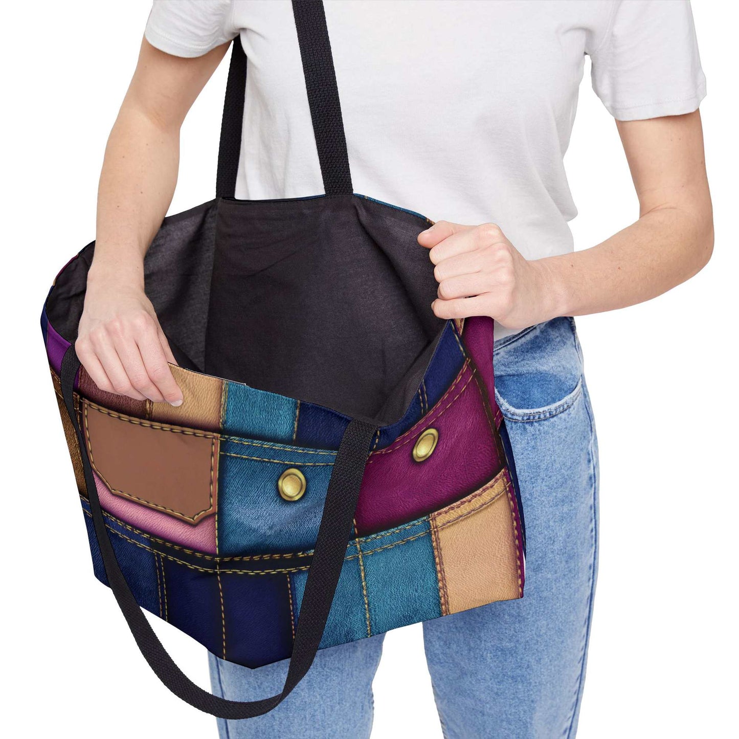 Denim Color Imitation Print Unisex  Yoga Bag  Spun Polyester 24x13 Canvas Gym Bag 35-2