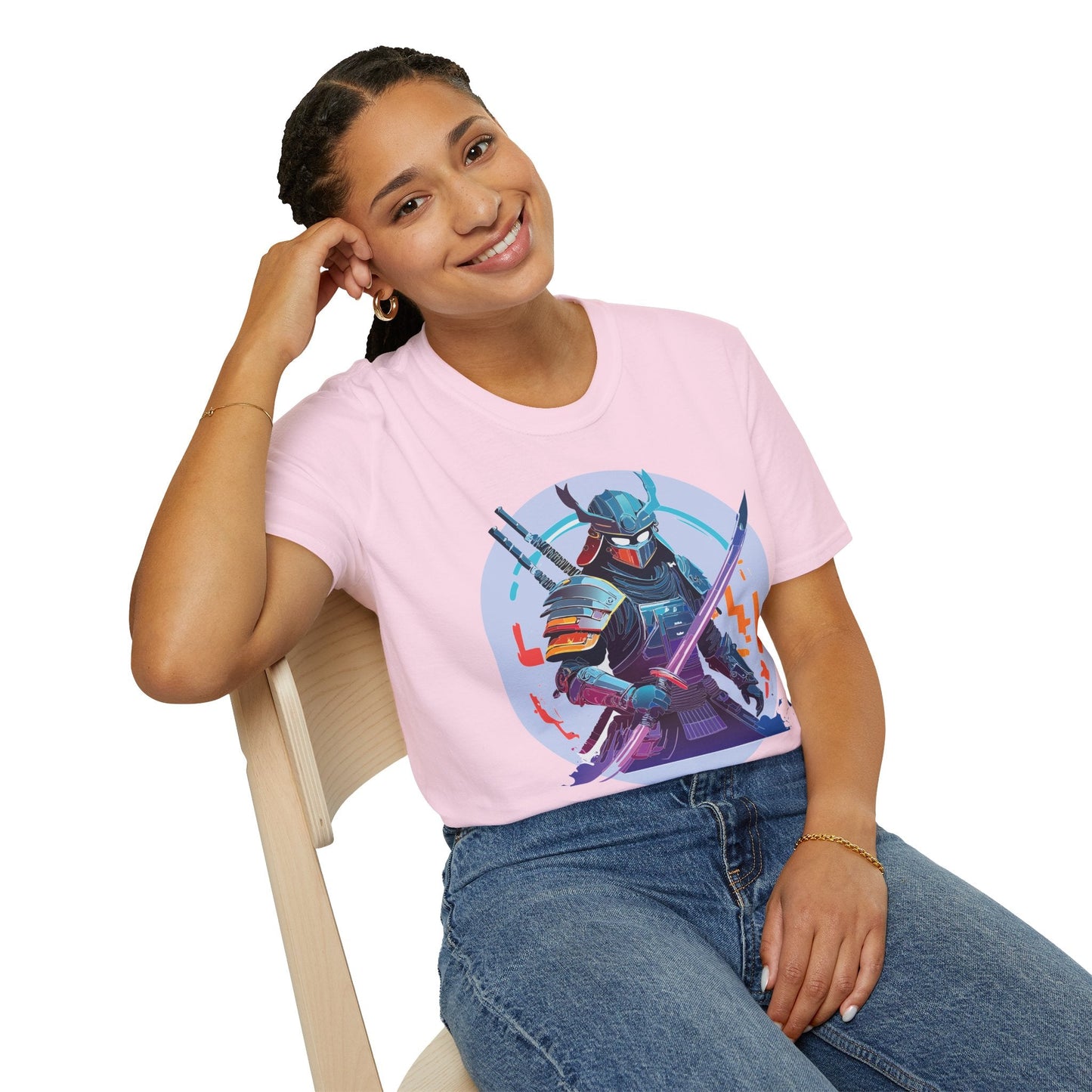 Samurai Shirt Unisex Softstyle Tee 100 Percent Ring Spun Cotton Light 4.5 Oz Graphic Gildan 64000