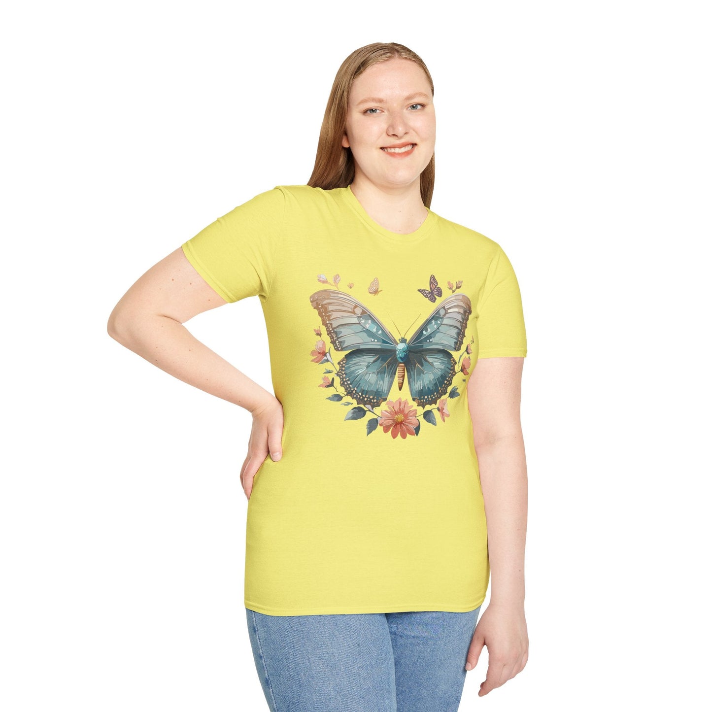 Butterfly Shirt Unisex Monarch T Shirt Gildan Softstyle 64000 Ring Spun Cotton Tee Breathable Comfort