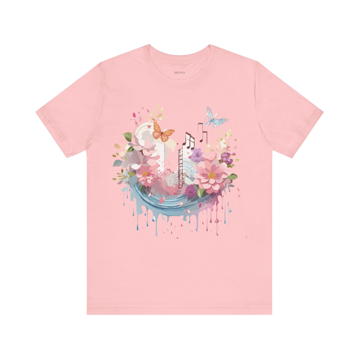 Music Graphic Unisex Cotton Bella+Canvas Tee with Art Design n162