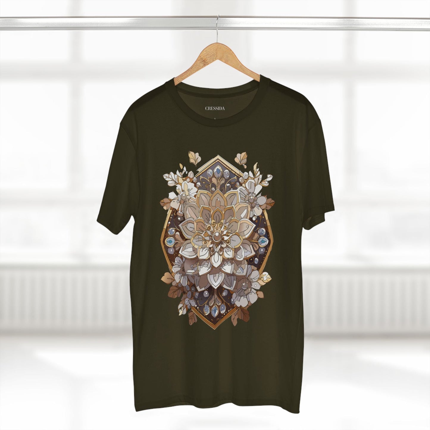 Floral Graphic T-Shirt Unisex 100 Cotton Art Design with Antique Flowers Tee 15