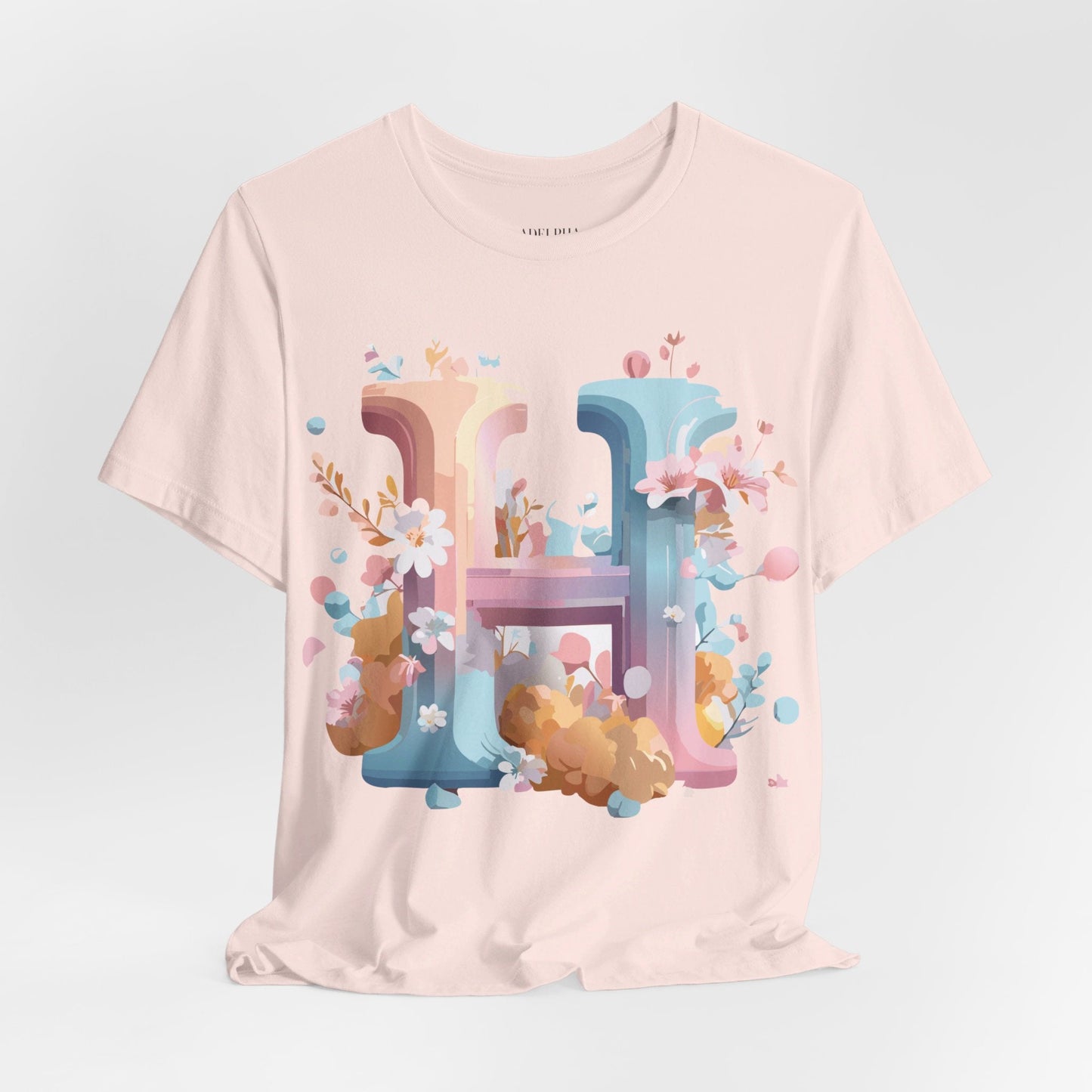 Letter H Graphic T Shirt Unisex Jersey Short Sleeve Tee By Adelpha Vintage Artwork