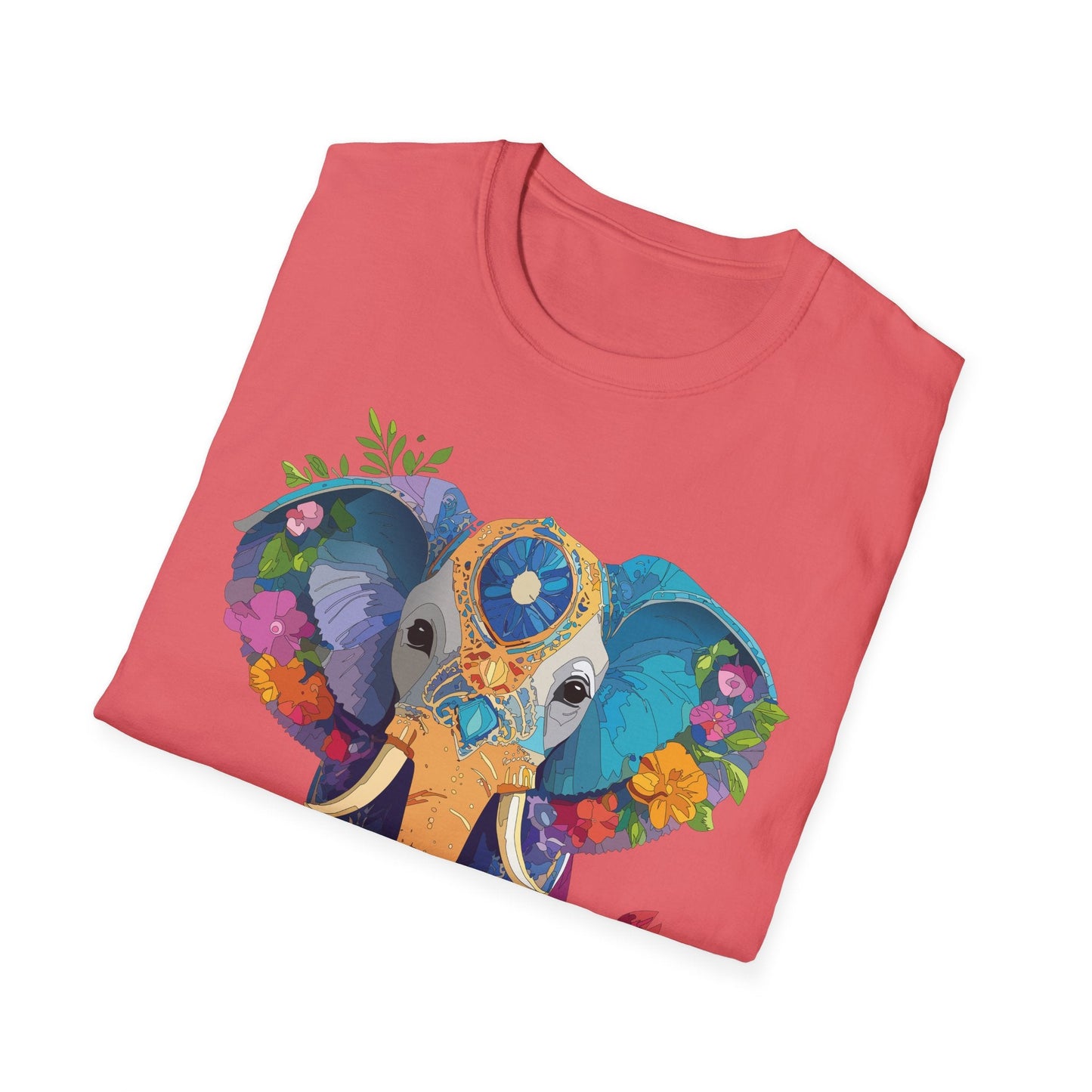 Elephant Graphic Shirt For Adults Unisex Softstyle Tee 100 Percent Cotton Gildan 64000