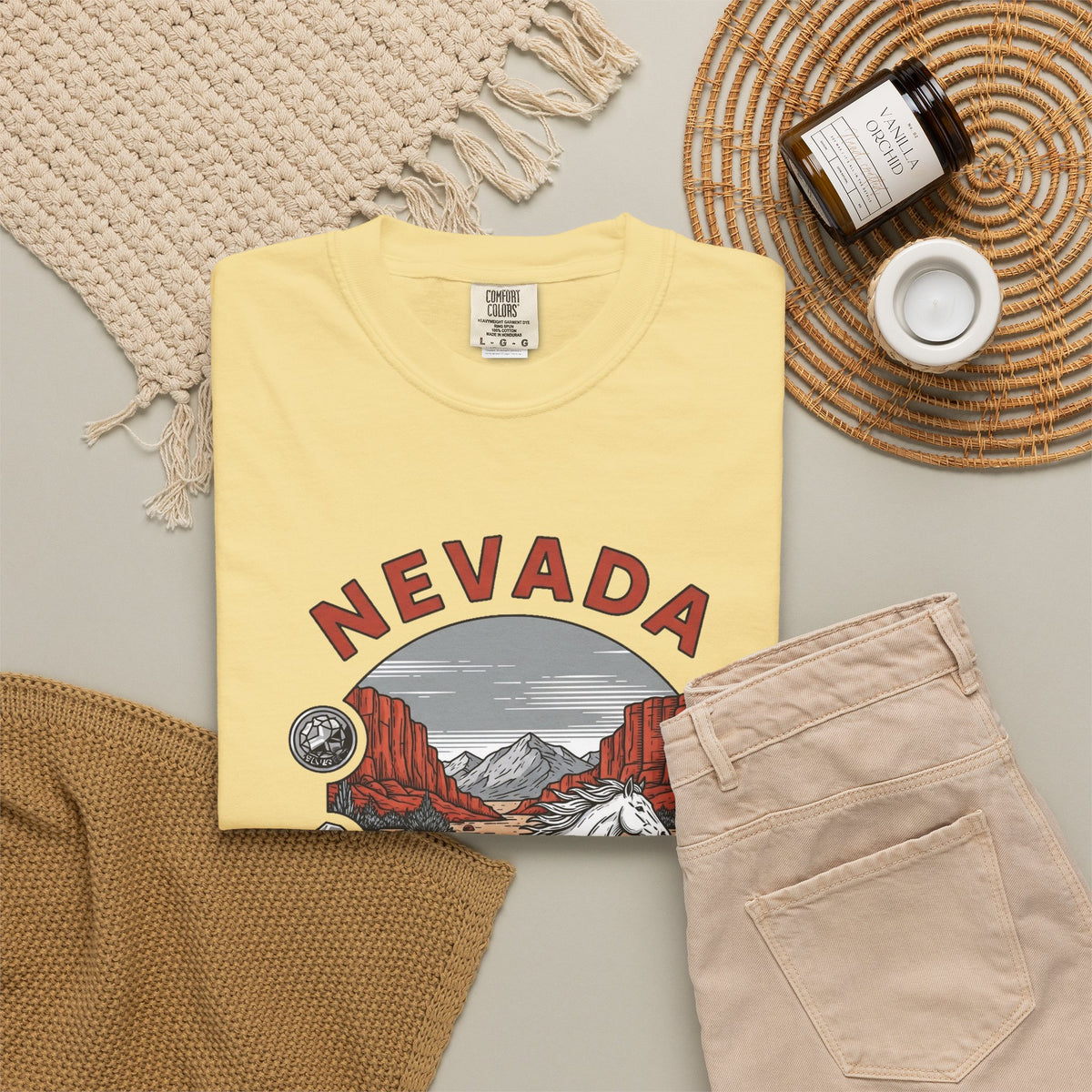 Nevada State Vintage Travel Tourist Graphic Tee Unisex 100 Cotton Comfort Colors T-Shirt